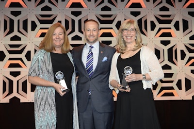Americares Senior Vice President and Chief Marketing Officer Jed Selkowitz (center) presents the Power of Partnership Award to Lisa Walker (left), Director, Distribution and Customer Service, from Endo Pharmaceuticals and Sandra Bayer (right), Senior Director National Accounts, from Par Pharmaceutical, at the HDA Business and Leadership Conference. Photo courtesy of HDA.