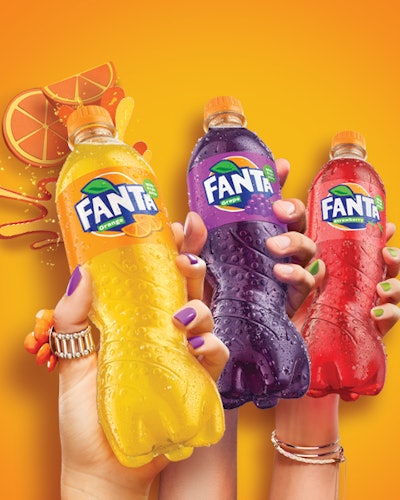 The new Fanta PET bottle is “twisted” like an orange to convey flavor and maintain form.
