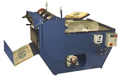 Manual bag/box press features flexographic ink system and prints text, barcodes, logos, etc., in one color.