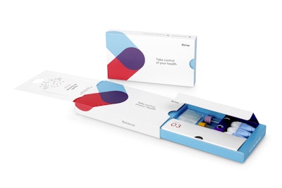 Thriva provides packaged kits, such as this one, that offer U.K. consumers a convenient, quick way to perform blood finger-prick tests at home.