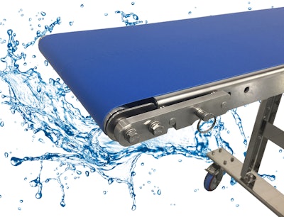 Slim-Fit is a stainless-steel, tool-less hygienic washdown conveyor system.