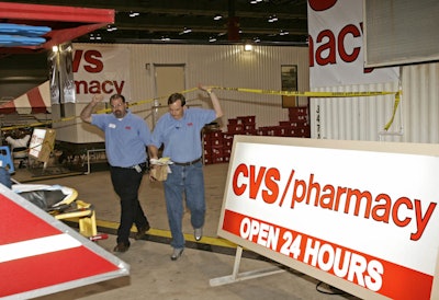 CVS set up this 24-hour pharmacy service at the Reliant Arena in Houston in 2005 for Hurricane Katrina evacuees.
