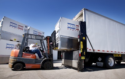 The shippers are loaded easily with a forklift, and powered with rechargeable batteries and can manage most trips up to five days, depending on the cargo and ambient temperatures