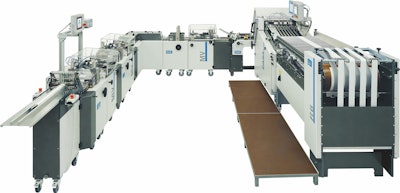 Triple knife outsert system with new 24-plate primary folder incorporates more copy into folded leaflets of same finished size.
