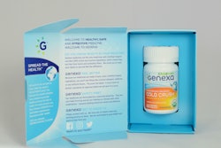 Genexa's medicines are packed with one bottle within a die-cut slot inside a carton that opens much like a book.