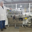 David Burrus, Plant Manager at Lifeplus, stands next to the company’s CS10 cotton inserting machine.