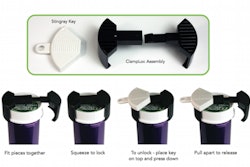 ClampLoc is a new key-and-lock closure that offers child resistance in a senior-friendly opening.