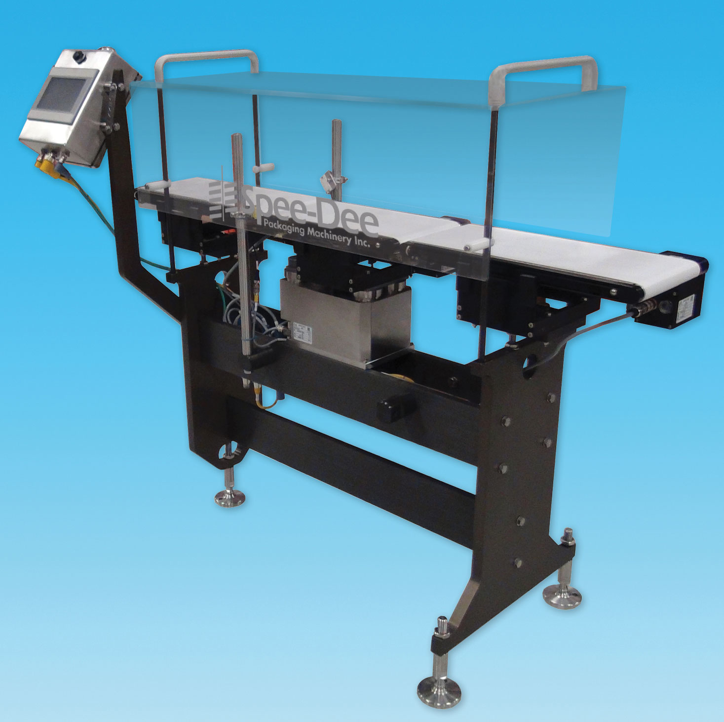 The Evolution&rsquo;s three-legged stance makes it much easier to balance this checkweigher compared to the competition.