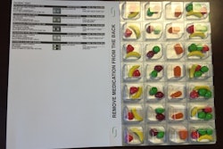A Buffalo Pharmacies pack shows how different medications are placed in separate blister cavities to help patients better manage multiple medications.