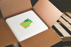 A MilliporeSigma cooler is shown with the cooler return label on top of the cooler lid. This label shows the procedure for shipping the cooler back to MilliporeSigma.