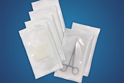 Multilayer, heat-stable composite of polyester and polypropylene copolymers is a steam-sterilizable chevron pouch that maintains durability and peel characteristics after the heat cycle.