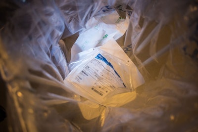 Low recycling rates are a common problem at hospitals worldwide, where single-use products, double-wrapping and complex composites are the norm. Credit: Michael Harder.