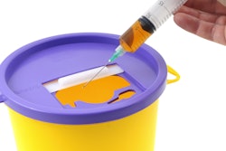 Agency believes final order will decrease regulatory burden on manufacturers as they will no longer be required to submit a premarket approval application (PMA), but can instead submit a less-burdensome premarket notification (510(k)) before marketing this type of device. Shown here is a sharps collection container, not a needle destruction device.