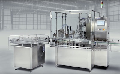 Designed for applications in the cosmetic, biotech, e-liquid and pharmaceutical industries, the filling, plugging and capping monobloc reaches speeds of up to 60 cpm or 110 cpm in a compact footprint.