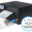 The L701brings efficiency and flexibility to in-house label printing with its ability to print directly to inkjet-printable, die-cut labels and tag stock.