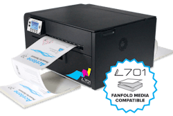 The L701brings efficiency and flexibility to in-house label printing with its ability to print directly to inkjet-printable, die-cut labels and tag stock.