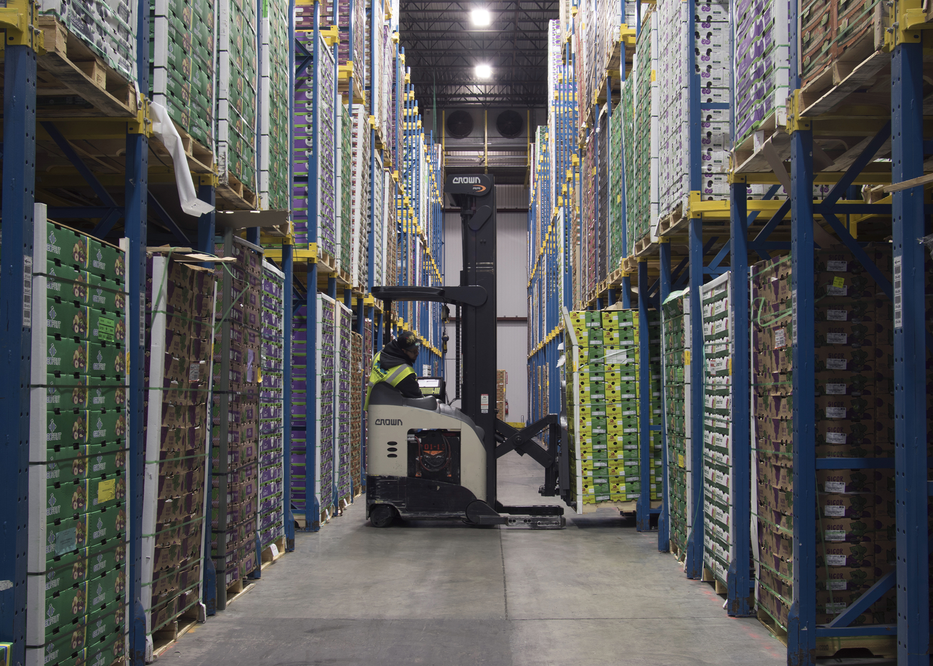 Manfredi Cold Storage installed Steel King Industries SK3000 pallet rack system, which features rugged bolted racks with structural channel columns that offer strength, durability and ease of use. Photo courtesy of Steel King Industries.