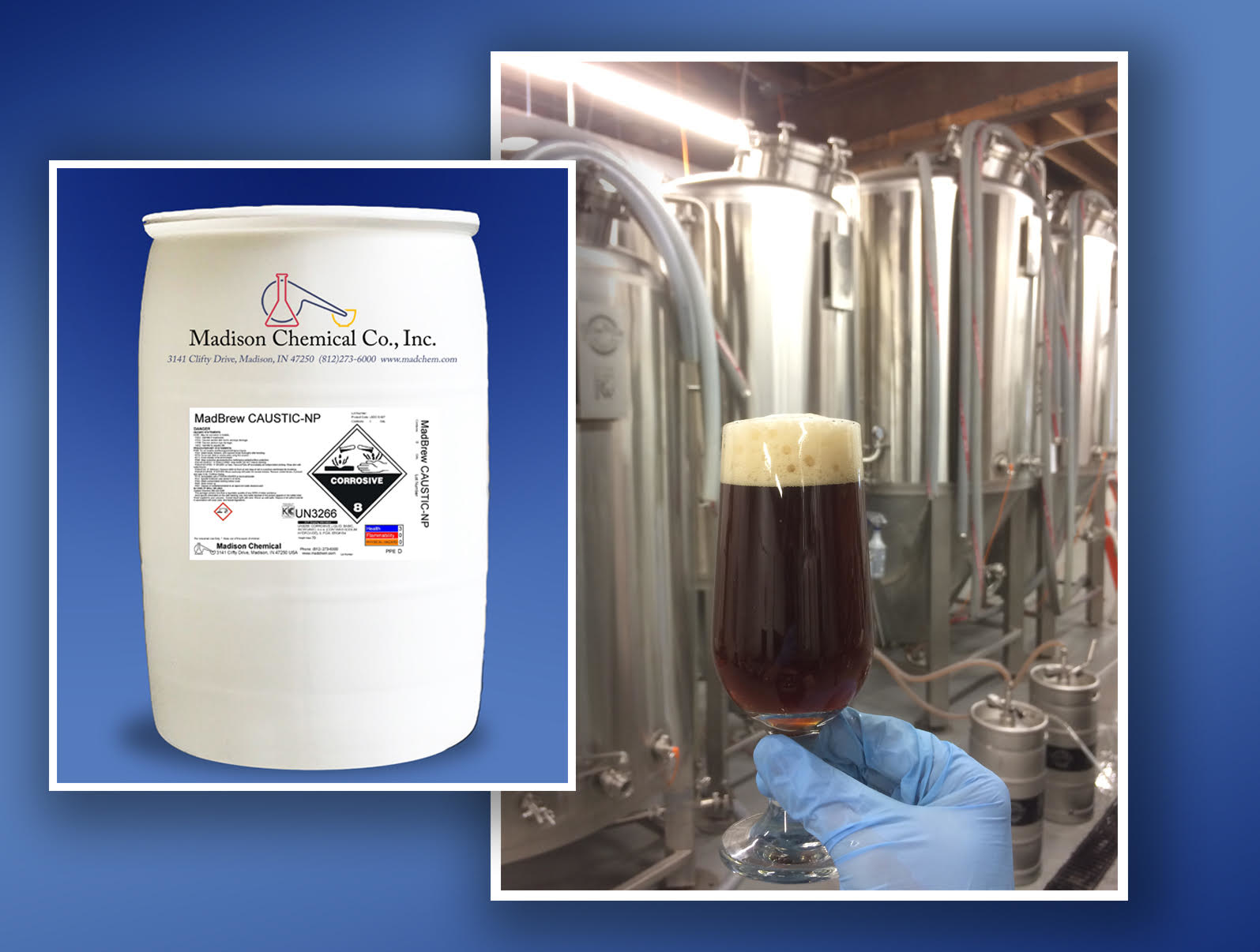 Non-foaming detergent is formulated for soak and recirculation cleaning