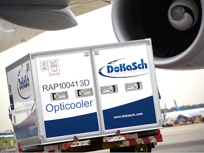 For climate-controlled air transportation, DoKaSch Opticoolers move precious pharmaceuticals safely by air to intercontinental destinations.