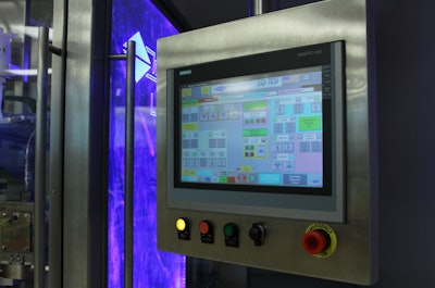 The Siemens HMI touchscreen in a swivel user console.