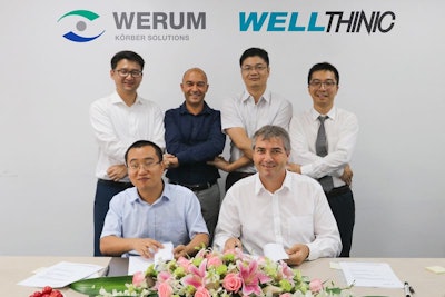 At the closing of the agreement (from left): Yun Fan (KMS China), Paul Dong (Wellthinic), Olivier Néron (Werum), Matii Yan (Wellthinic), Torsten Isenberg (Werum) and Dong Wang (KMS China, Werum)