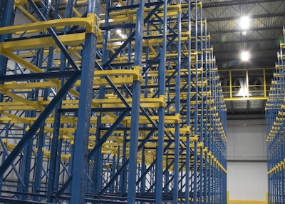 Aim to allow users to store up to 75% more pallets than selective racking, with forklifts driving directly into the rack.