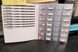 A view of the inside of a medication blister card used by Holyoke Health Center.