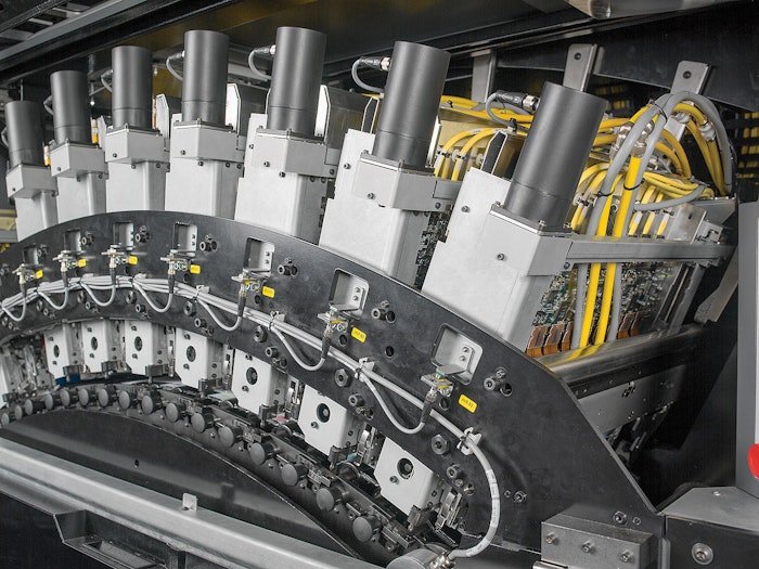 Philip Morris’s digital printing and converting line for folding cartons included this digital print unit from the very start. As digital solutions for other converting operations become available, they’ll be plugged in.