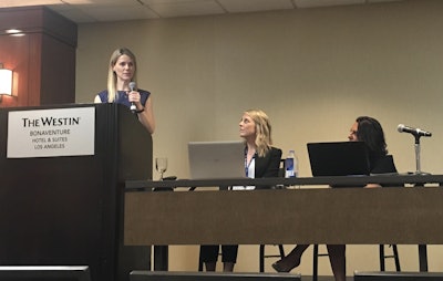 Caroline MacCallum, MD, presents at the North American Cannabis Summit, with Ashley Chisholm and Dr. Shelita Dattani.