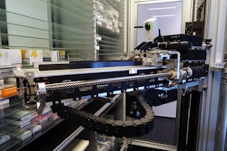 Packages solid oral medicines in patient-specific blister pouches; bearing technology plays key role in system development.