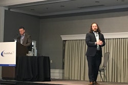 Nicholas Packet, DuPont Packaging Engineer, at Healthpack 2019 in Portland, OR, with Tristan Steichen, Senior Consultant at the Antea Group.