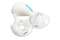 Willow is described as the world’s first all-in-one wearable breast pump that fits inside a bra, it incorporates a doughnut-shaped pouch/bag that holds breast milk.