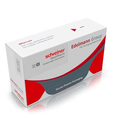 The smart packaging system demo developed by Schreiner MediPharm jointly with the Edelmann Group includes digital and analog technologies for product authentication and tamper evidence.