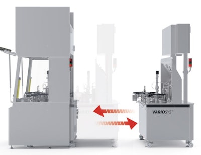 Filling modules can be rolled in and out of the SKAN isolator.