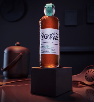 Coke's mixers come in a Hutchinson glass bottle.