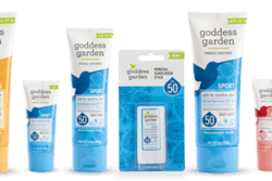 A new reef-safe SPF 50 sunscreen product from Goddess Garden prompts the selection of recyclable packaging and updated graphics that reflect the brand’s authenticity.