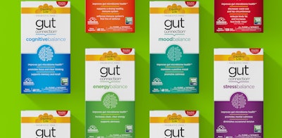 Gut Life uses clean graphics and bold colors for a powerful brand block on-shelf, while also clearly differentiating products.