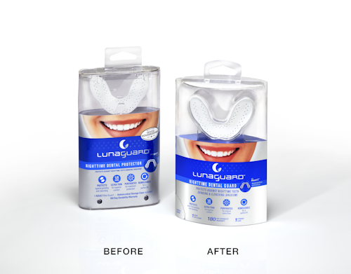 The redesigned package (right) brought a 29% source reduction by weight.