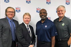 Attilio Bellman, Director of Business Strategy for Antares Vision; Andrew Pietrangelo, President. North America for Antares Vision; Beasley Reece, CEO of NFLA; and Bart Oates, President of NFLA.