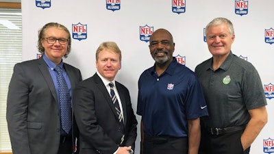 Attilio Bellman, Director of Business Strategy for Antares Vision; Andrew Pietrangelo, President. North America for Antares Vision; Beasley Reece, CEO of NFLA; and Bart Oates, President of NFLA.