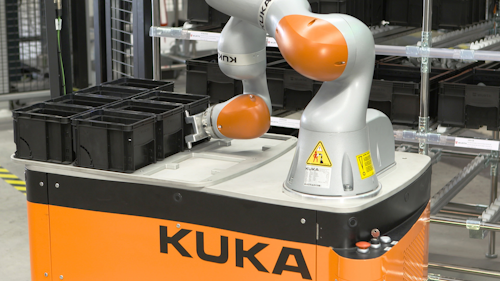 Kuka's KMR iiwa combines its LBR iiwa lightweight robot with a mobile, flexible platform.
