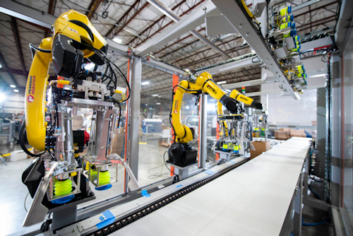 With new equipment for secondary packaging that includes three Fanuc six-axis robots, Pearson was able to exceed Medline’s rate expectations, delivering 160 products/min.