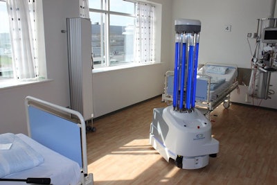 Mobile robots use ultraviolet light to disinfect hospitals and other facilities.