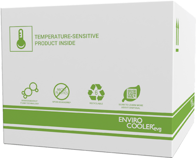 The EnviroCooler EVG is an expanded polystyrene (EPS) cooler infused with a bio-based additive, designed to allow it to break down in a bioreactive landfill in four years.