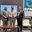 Accepting the Excellence Award on behalf of The Kroger Company is Joe O'Connor (left) and Polymer Logistics is Paul Pederson (center).