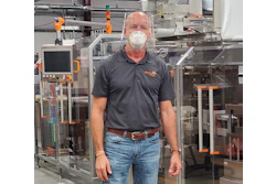 Peter Buczynsky, Vice President & General Manager of Pharmaworks blister packaging machinery with PPE face shield.