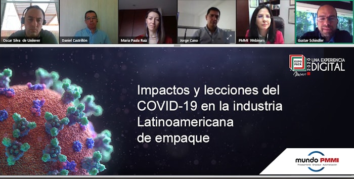 Five experts from the packaging and supply chain world offered a multi-sectoral analysis of COVID-19’s impacts on the Latin American industry, in an EXPO PACK webinar attended by 280 professionals from the entire region.