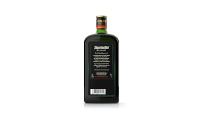 Jagermeister bottle, back