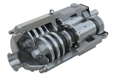 The Universal Twin Screw from SPX Flow is an example of the increasingly popular twin screw pump technology, which can pump a variety of food products and CIP solutions.