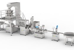 The 14 head .2L weigher along with the secondary precision check catch the under and over weights before entering the jars.